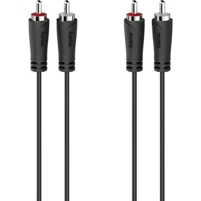 Hama AUDIOKABEL, 2 CINCH-STEKKERS - 2 CINCH-STEKKERS, 1,5 M Audio kabel Zwart
