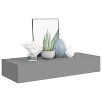 viaXL Wandschappen 2 st met lade 60x23,5x10 cm MDF grijs - thumbnail