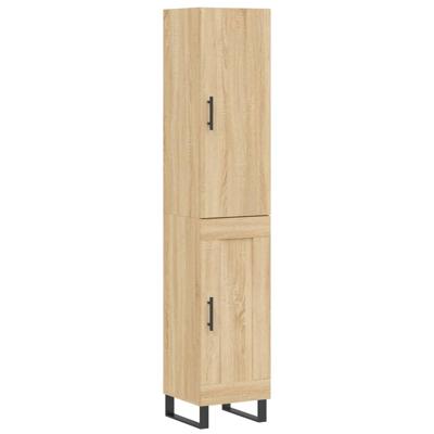 Hoge kast 34,5x34x180 cm bewerkt hout sonoma eikenkleurig