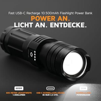 Xtorm - Oplaadbare Zaklamp Powerbank 10.500 mAh