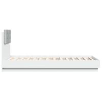 Bedframe met hoofdbord bewerkt hout wit 75x190 cm - thumbnail