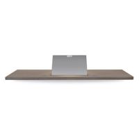 Looox Wooden Bath Shelf 88 cm, massief eiken, old grey, geborsteld rvs - thumbnail