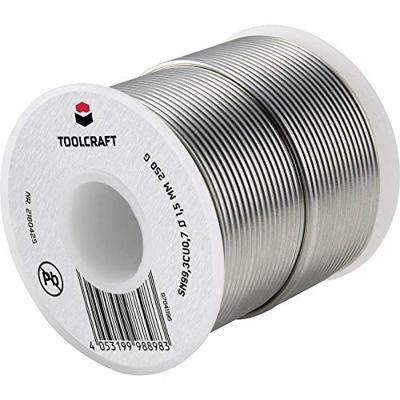 TOOLCRAFT Soldeertin, loodvrij Spoel Sn99,3Cu0,7 ROL1 250 g 1.5 mm TOOLCRAFT Soldeertin, loodvrij Spoel Sn99,3Cu0,7 ROL1 250 g 1.5 mm