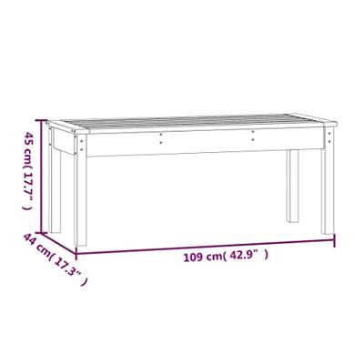 Tuinbank 109x44x45 cm massief grenenhout zwart