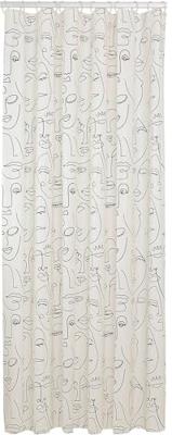 Douchegordijn Sealskin Mind 180x200 cm PEVA Zwart / Wit - thumbnail