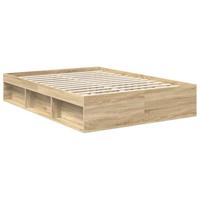 Bedframe met hoofdeinde Sonoma 140 x 190 cm Bewerkt hout - thumbnail
