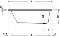 Ligbad Duravit D-Neo Inbouw 170x75x48.5 cm Wit - thumbnail