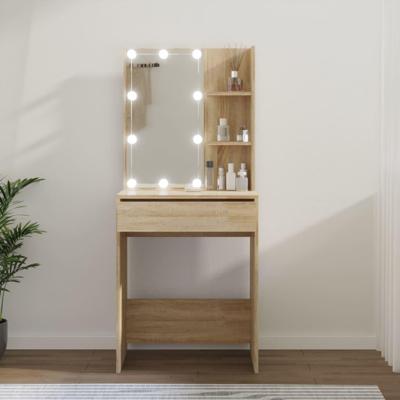 Kaptafel met LED-verlichting 60x40x140 cm sonoma eikenkleurig