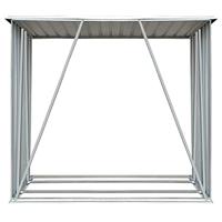 Haardhoutschuur 163x83x154 cm gegalvaniseerd staal grijs - thumbnail