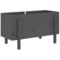 VidaXL Plantenbak verhoogd 101x50x57 cm massief grenenhout grijs - thumbnail