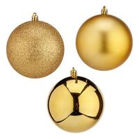 Kerstballen Ø 10 cm 6 Stuks Gouden PVC - thumbnail
