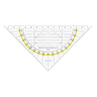 Geodriehoek Aristo 1552 160mm transparant met gele rand - thumbnail