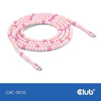 club3D CAC-3010 USB-C Adapter [1x USB-C stekker - 1x USB-C stekker] Pink 2 m - thumbnail