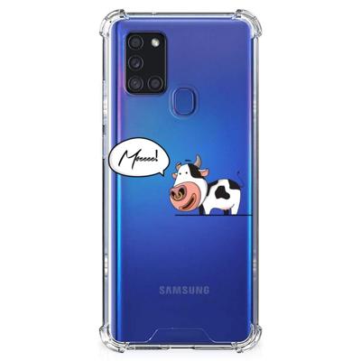 Samsung Galaxy A21s Stevig | Bumper Hoesje | Cow Samsung Galaxy A21s Stevig | Bumper Hoesje | Cow