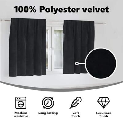 VidaXL Verduisterende gordijnen 2 pcs zwart 140 x 140 cm fluweel