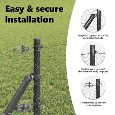 VidaXL Afrasteringspaal grijs 10 x 0,6 m (25 mm gaas) staal en pvc