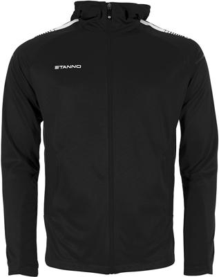 Stanno 408024 First Hooded Full Zip Top - Black-Anthracite - 2XL