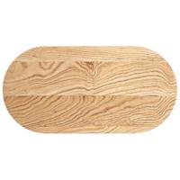 Tafelblad 80x40x4 cm ovaal massief eikenhout - thumbnail