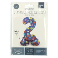 Folat BV Staande folieballon colorful dots cijfer 2 - 72cm - thumbnail