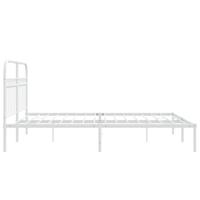 Bedframe met hoofdbord metaal wit 150x200 cm - thumbnail