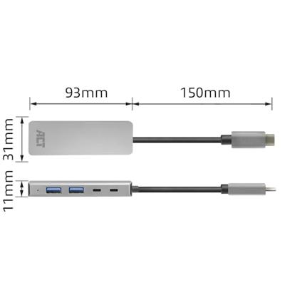 ACT USB-C hub 3.0. 2x USB-A. 2x USB-C - thumbnail
