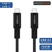 MOJOGEAR USB-C naar USB-C kabel 100W USB 3.1 Extra Sterk - thumbnail