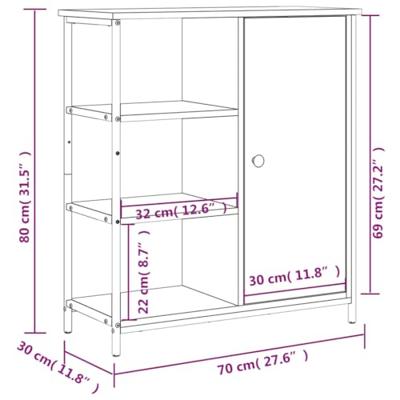 Dressoir 70x30x80 cm bewerkt hout zwart