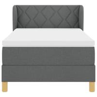 Boxspringbed met matras stof donkergrijs 100x200 cm - thumbnail
