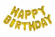 Globos Folieballon tekst happy birthday goud