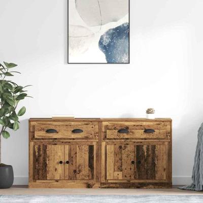 Dressoirs 2 pcs Oud Hout 70 x 35,5 x 67,5 cm Bewerkt hout
