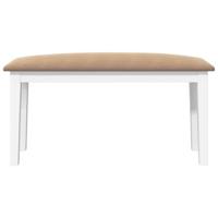 Bank 90 cm massief hout rubber wit - thumbnail