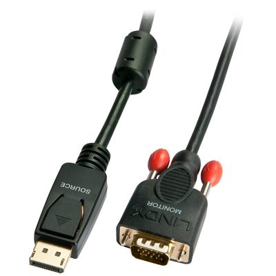 LINDY 41940 VGA-kabel DisplayPort Kabel VGA-stekker 9-polig, DisplayPort-stekker 0.50 m Zwart