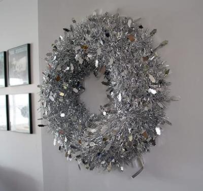 Kerstkrans Lametta Ø50cm Zilver