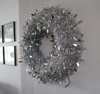 Kerstkrans Lametta Ø50cm Zilver - thumbnail