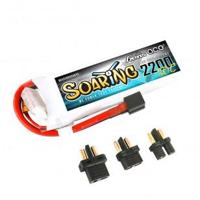 GensAce Soaring Lipo 30C 7,4 volt 2200mah met EC3/XT60/T-plug - thumbnail