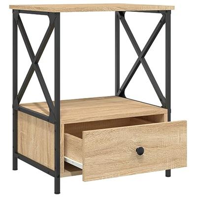 Nachtkastjes 2 st 50x41x65 cm bewerkt hout sonoma eikenkleurig