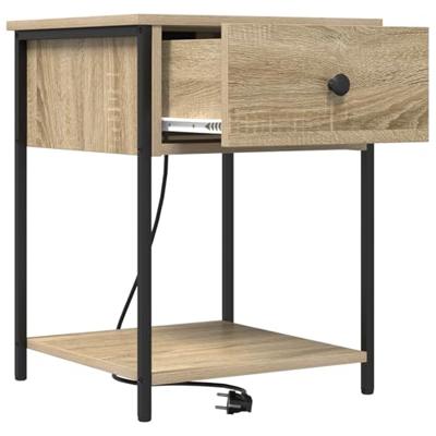 Nachtkastje met lade Sonoma eiken 42 x 41 x 56 cm Bewerkt hout