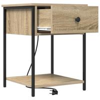 Bedside kasten 2 pcs Sonoma eiken 42 x 41 x 56 cm Bewerkt hout - thumbnail