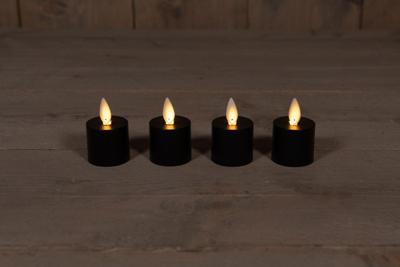 Extension Set 4 Rechargeable Black Tealight Moving Flame Anna's Collection - Annas collection