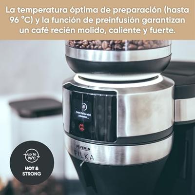 Severin KA4853 Filka Filter Koffiezetapparaat met Thermoskan Zwart/RVS Severin KA4853 Filka Filter Koffiezetapparaat met Thermoskan Zwart/RVS
