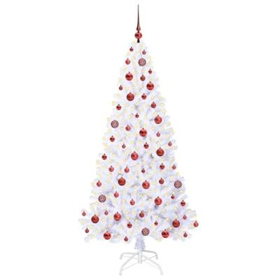 Kunstkerstboom met 300 LED Wit 180 cm PVC en staal