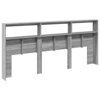 Hoofdbordkast met LED-verlichting 220x17x102 cm grijs sonoma - thumbnail