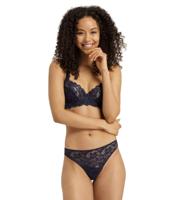 Hanro Lingerie Moments String Kant navy blue 071507 - thumbnail