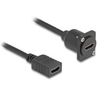 Delock 87982 D-Type HDMI kabel female naar female zwart 20cm - thumbnail
