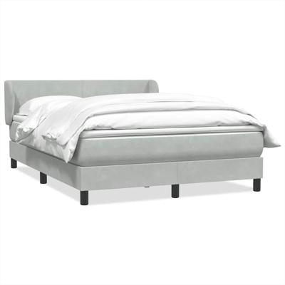 Boxspring met matras fluweel lichtgrijs 140x210 cm