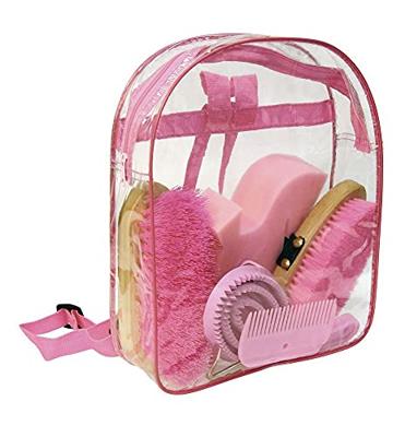 Poetsset van 7 items in Rugtas roze