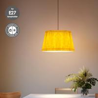Papieren Gevouwen Lampenkap - Conisch - Geel - ø40 x 24 cm - E27 fitting - Voor Staande Lamp - Ontworpen voor woonkamer en eetkamer - thumbnail