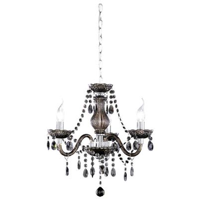 Trio KroonluchterLuster Crystal 40cm 3-lichts zwart transparant - R11073002