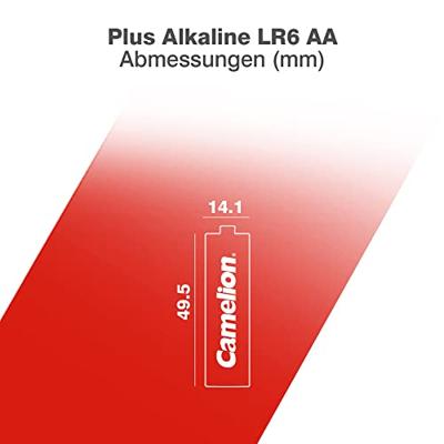 Camelion 11104006 Plus alkaline batterij LR06 (Mignon, AA, pak van 40) rood/goud