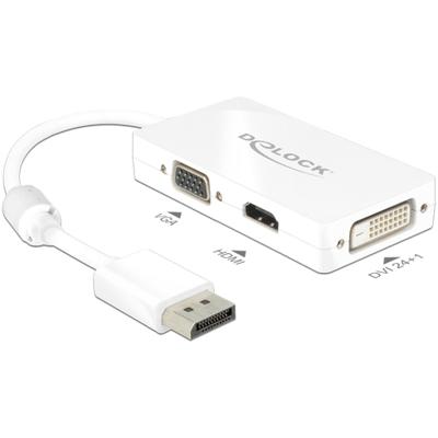 DeLOCK displayport > vga/hdmi/dvi adapter (wit, 0,16 meter)